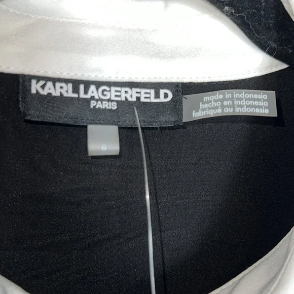 NWT Karl Lagerfeld Paris Contrast Collar Shirtdress - Picture 5 of 7